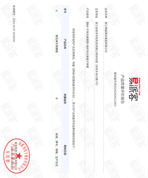 Sinopec-YIKU Credit Evaluation Certificate