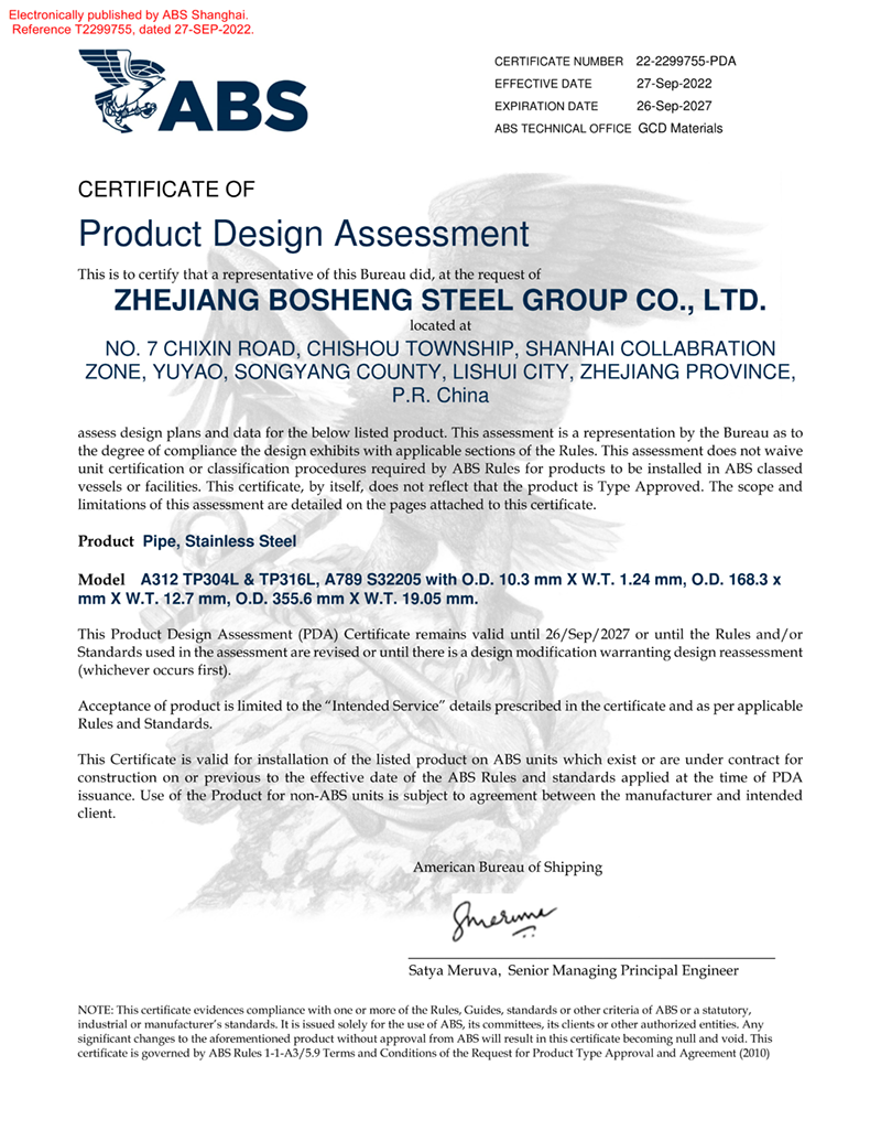 ABS American Bureau of Shipping Certification